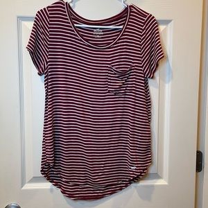 Red and White Striped Hollister Tee